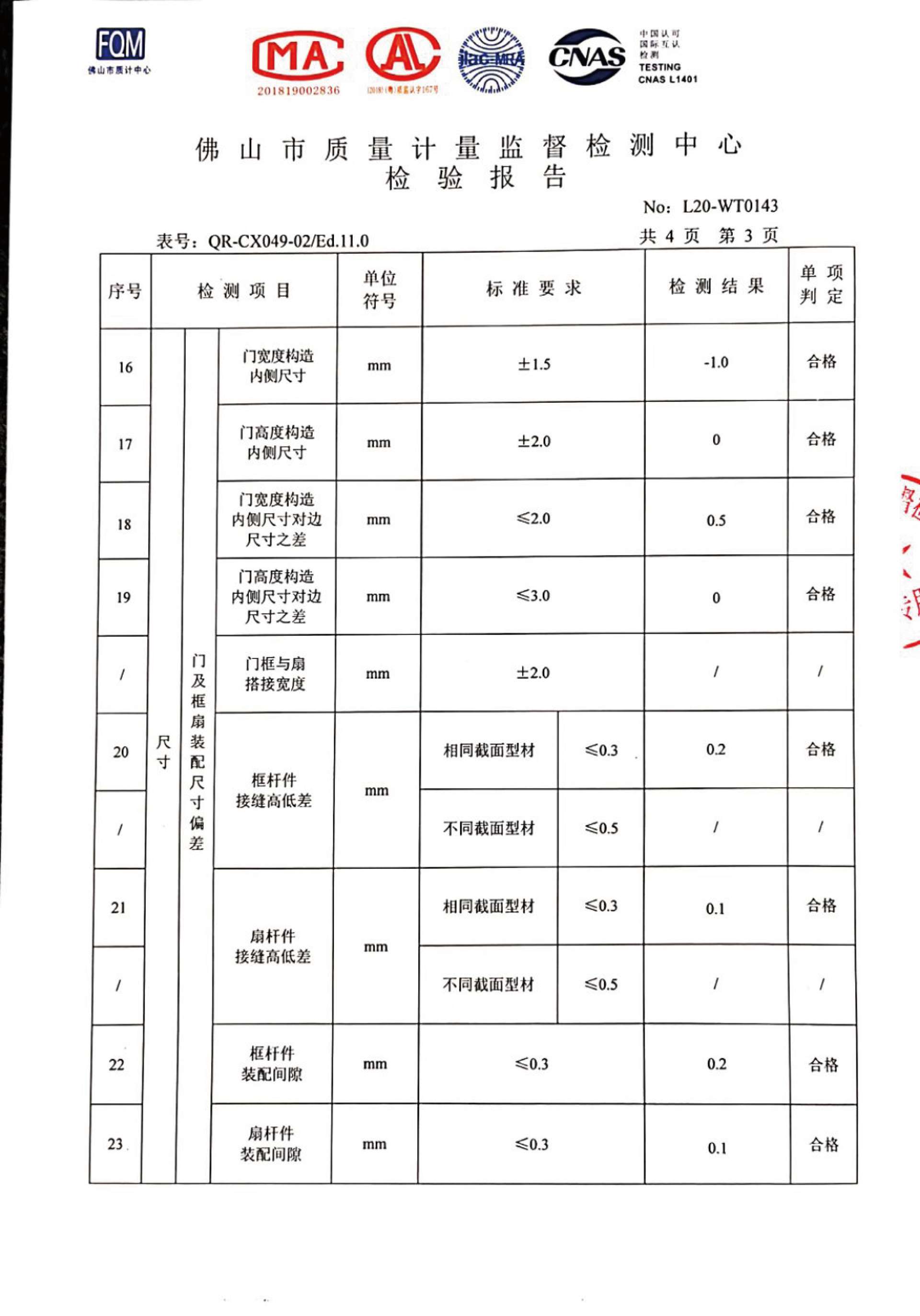 兆派门窗铝合金推拉门质检报告-4